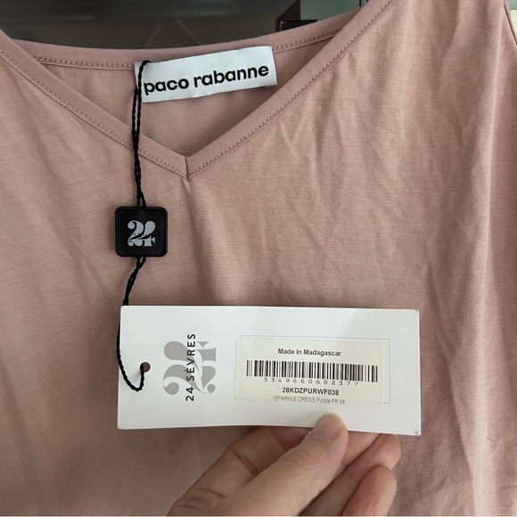 Paco Rabanne Mauve Pink Stretch Slip Dress Sz 38 (US 6) NWT - Picture 4 of 11